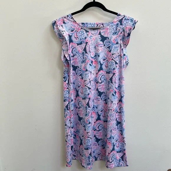 LILLY PULITZER DANI DRESS High Tide Navy Its For Shore size Small - Picture 4 of 9